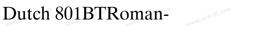 Dutch 801BTRoman字体转换